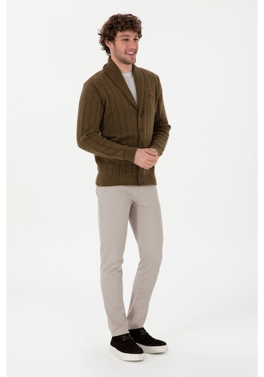 U.s. Polo Assn. Erkek Haki Hırka Triko 50297061-vr027 Haki