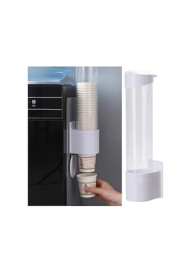 Siyah Kağıt Bardak Dağıtıcı Duvara Montaj Çekme Tipi Toz Geçirmez Kapak Tek Kullanımlık Plastik Su Bardağı Depolama Tutucu