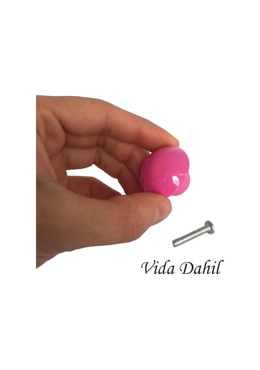 15 Adet Pembe Mantar Düğme Kulp Çocuk Bebek Mobilya Çekmece Dolap Kapak Kulbu Metal Kulp Aksesuarları Vidalı