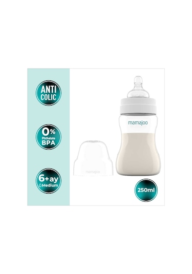 Mamajoo Silver Anti-kolik Biberon 250 Ml, 6 Ay+, Orta Akışlı