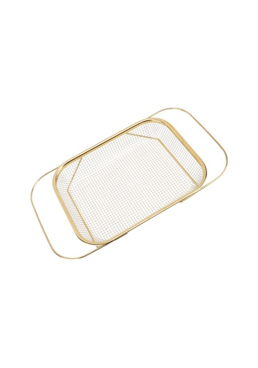 Ximistore9 Inox Genişletilebilir Lavabo Üstü Süzgeç Sepeti - Meyve Sebze Makarna Kurutma Ve Süzme Aleti Altın