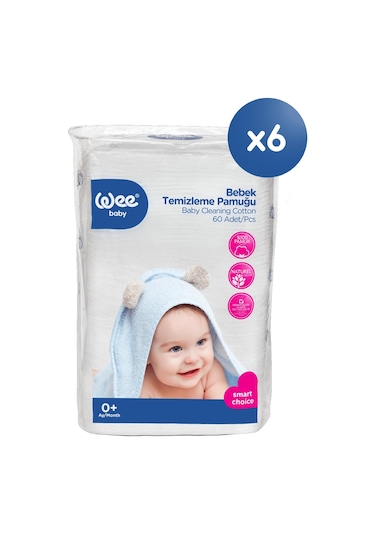 Wee Baby Bebek Temizleme Pamuğu Seti (60x6 360 Adet)