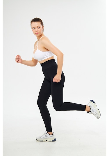 Siyah Kalçası Büzgülü Premium Fitilli Ekstra Push Up Yükse