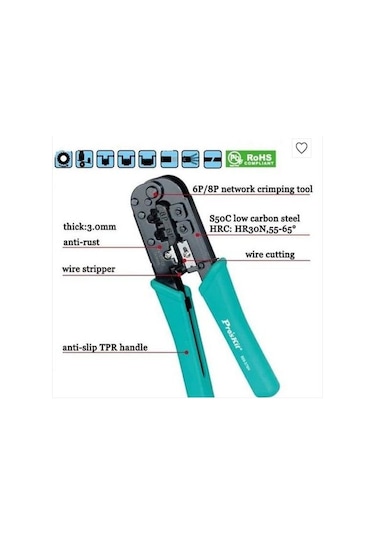 Proskit 808-376ı Modüler Sıkma Pensesi/cırcırlı-ratchet Type 190mm Proskit