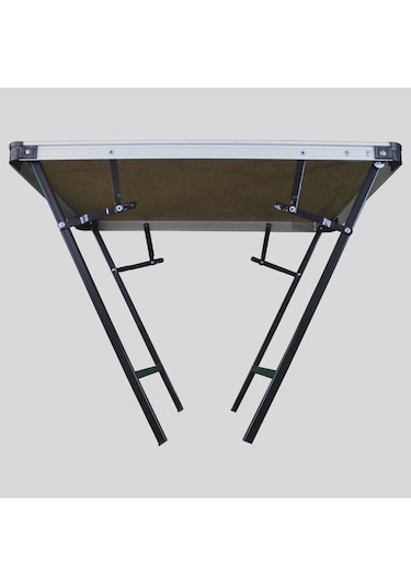Solano Katlanır Kamp Masası Alüminyum Çerçeve Mdf Üst Tabla 48 68cm Siyah