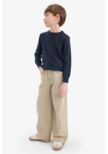 Defacto Erkek Çocuk Bisiklet Yaka Triko Kazak A4992a825wnnv168 Lacivert