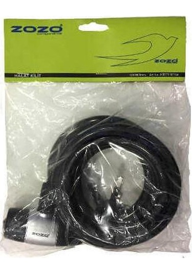 Zozo 3.8x12x180 CM Anahtarlı Halat Kilit Siyah