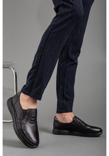 Atom Bağsız Baskılı Siyah Erkek Comfort Ayakkabı-2140-SIYAH