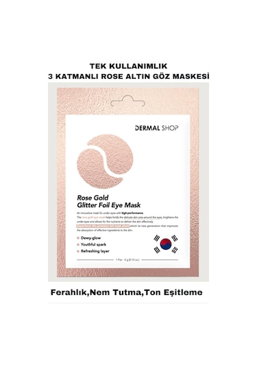 DERMAL Rose Gold Glitter Foil Göz Maskesi 4 gr