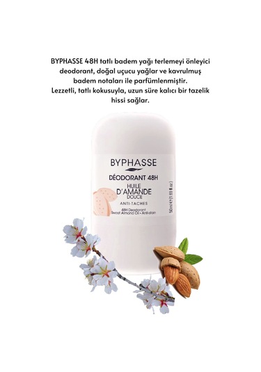 Byphasse Sweet Almond Oil 48H Kadın Roll-On Deodorant 50 ML