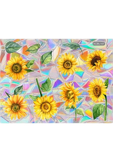 Suntek Magideal Cam Filmi Yapışkansız Çıkartması Çiçek