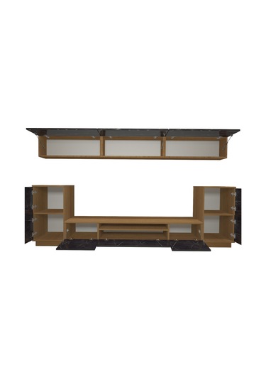 Decoraktiv Trendstyle 9 Mdf Tv Ünitesi Tv Sehpası Ceviz - Siyah Mermer
