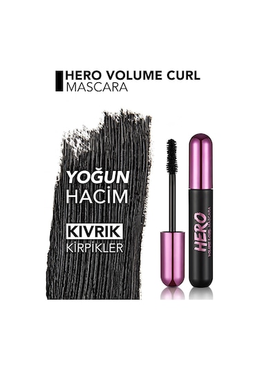 Flormar Hero Volume & Curl Dolgunlaştıran Kıvırıcı Maskara 000 (Siyah)