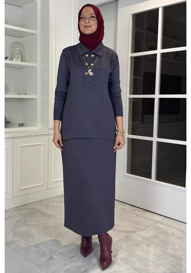 Sare Triko Takım Antrasit Çok Renkli