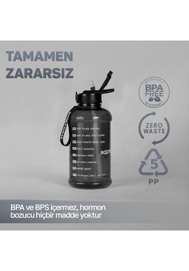 Roxform 2200 Ml Lacivert Siyah Premium Suluk Matara Bpa & Bps İçermez, Kılıflı Ve Sızdırmaz Siyah, Lacivert Kılıf