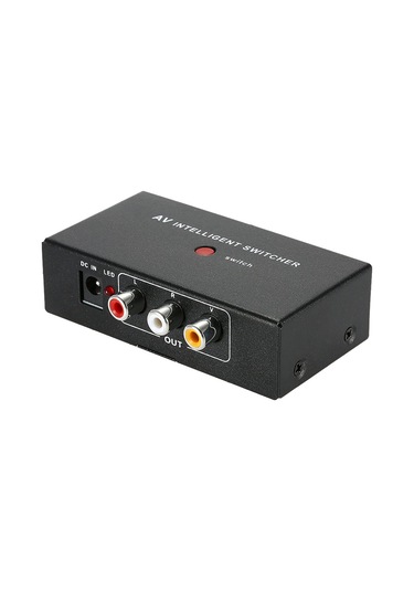 Yaozixa 12v Siyah 2 Girişli Av Akıllı Dönüştürücü - Otomatik/manuel Geçiş, Sinyal Kaybı Olmaksızın, Araç Dvd Ve Kameralar İçin Uyumlu
