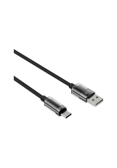 Knit Glam 2.1A Hızlı Şarj Destekli Usb-A To Type-C Şarj Ve Data Aktarım Kablosu 1 Metre Siyah