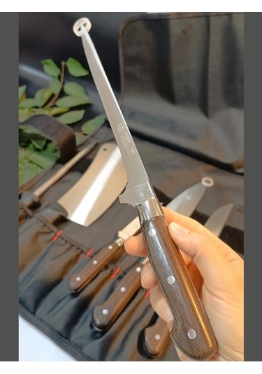 Ahşap El Yapımı Kılıflı Sürmene Şef Bıçakları Seti Et, Ekmek, Sebze, Mutfak, Kurban Şeflik Seti Hadn Çok Renkli