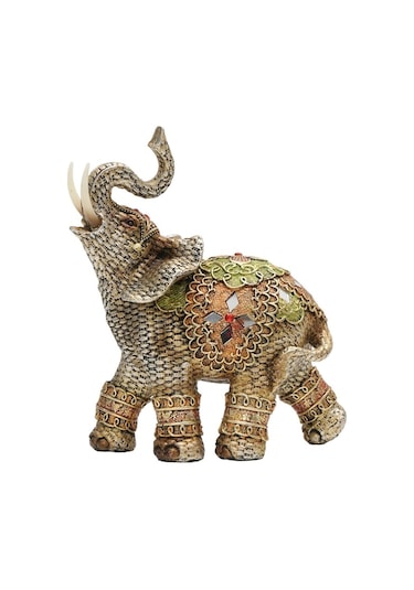 Trendooze Fil Heykelciği, Reçine Hayvan Dekor, 18x22cm, Uniq Tasarım 18cmx22cm