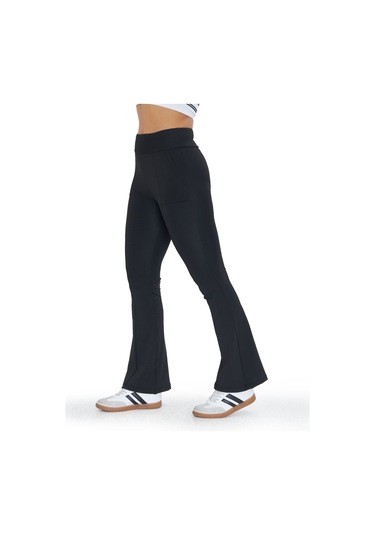 Lesa Wear Yüksek Bel Toparlayıcı Ve Sıkılaştırıcı Likralı Çift Cepli Ispanyol Paça Tayt Bootcut Siyah