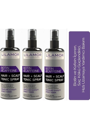 Lilamor Biotin&Kafein Dökülme Karşıtı Tonik Sprey 3 x 250 ML