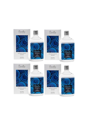Pomellos 80 Derece Frozen North Water Kolonya Cam Şişe 4 x 250 ML