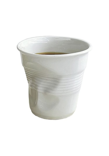 Honmex Kahve Severleri İçin El Yapımı Seramik Fincan - İtalyan Fransız Sanatı Esinlenmiş Kıvrımlı Tasarım Beyaz