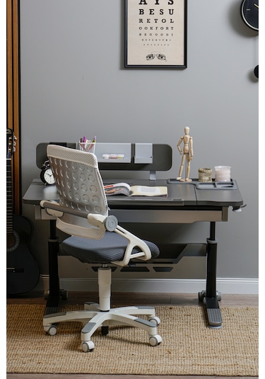 Sirius Simple Yükseklik Ve Eğim Ayarlı, Bilgisayar Ve Ofis Masası, Modern Ofis Ve Çalışma Masası Gri