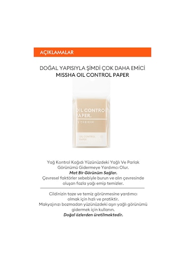 Missha Oil Control Paper Yağ Kontrol Bandı 100 Adet