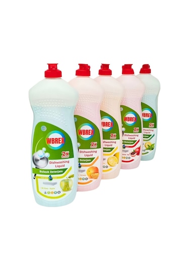 Wbrex Elma Kokulu Sıvı Bulaşık Deterjanı 5 x 650 ML