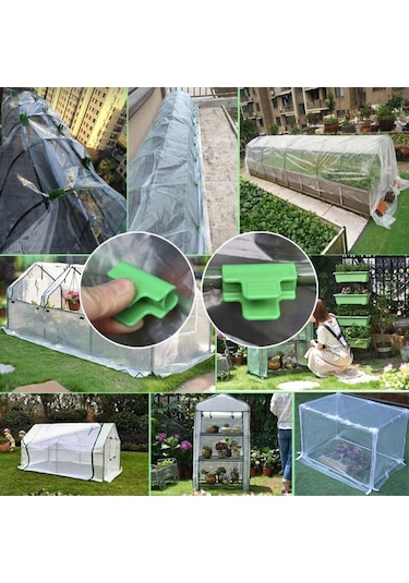 48 Adet Bahçe Hortumu Kelepçesi, Bahçe Kulübesi Film Aksesuarları, 16 Mm Dış Çap, Bitki Desteği, Sera Plastik Kelepçeleri, Yeşil Diğer