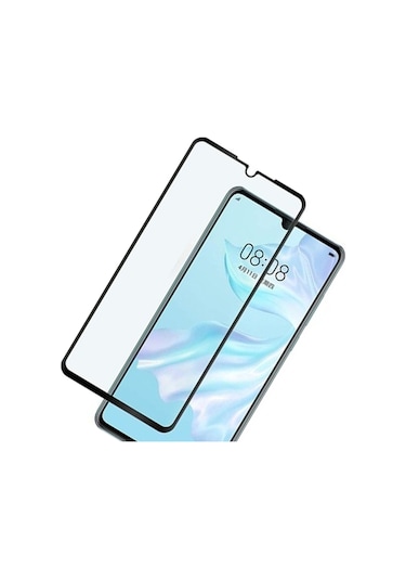 Huawei P30 Siyah 5D Tam Kaplayan Ekran Koruyucu Cam