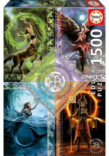 Educa 1500 Parçalık Elementlerin Sihirli Yıldız Tablosu Puzzle - 19941 - Elemental Magic Star Chart Anne Stokes
