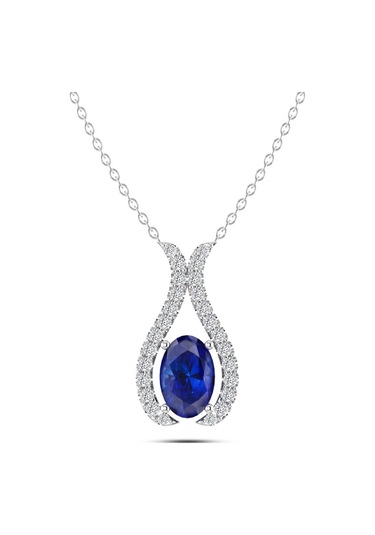 Pırlantalı Lale Safir Kolye