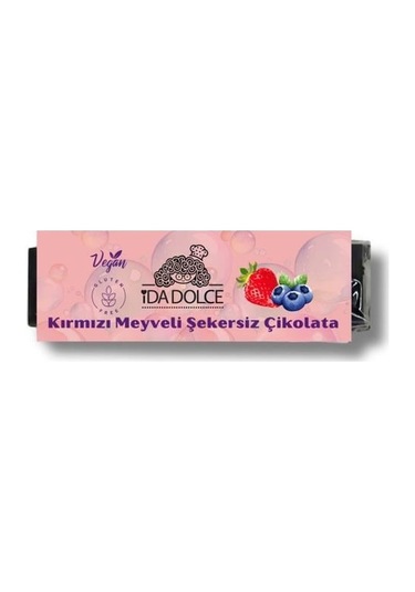 Dolcida Kırmızı Meyveli Şekersiz Çikolata 20gr-3366