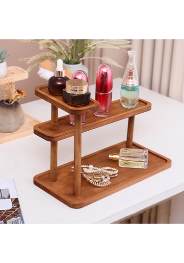 Homyl Masaüstü Düzenleyici Rustik Çok Amaçlı Kozmetik Kiler Koyu Kahverengi