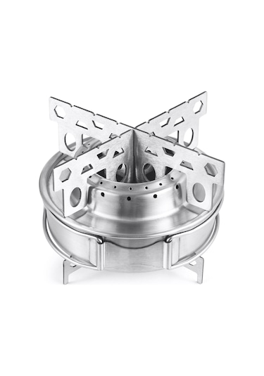 Tomshoo Çapraz Standlı Ve Kapaklı Kamp Alkol Sobası Y27173 Gümüş Gümüş