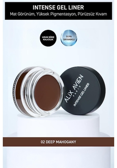 Alix Avien Yüksek Pigmentli Suya Dayanıklı Uzun Süre Kalıcı Mat Jel Eyeliner Intense Gel Liner 02 Deep Mohang