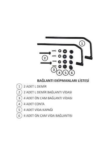 ABV Arora Cappucino Füme Ön Cam 33.5 x 45 CM + Bağlantı Ekipmanı