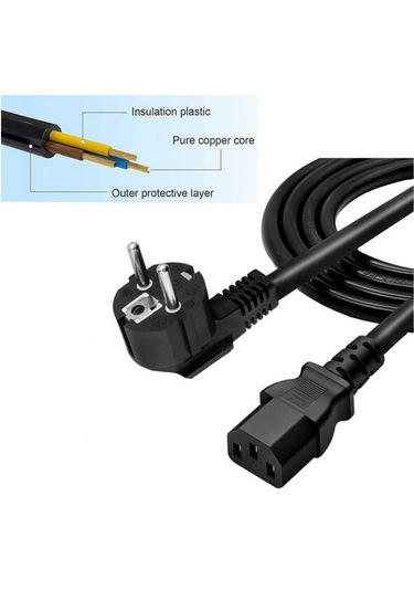1.5 Metre C13 Power Kablo Bilgisayar Pc Kasa Monitör Güç Kablosu 150cm