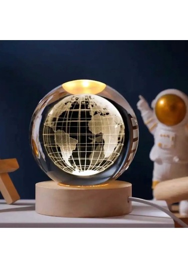 Dunya Tasarımlı Işıklı Cam Küre Kod 55