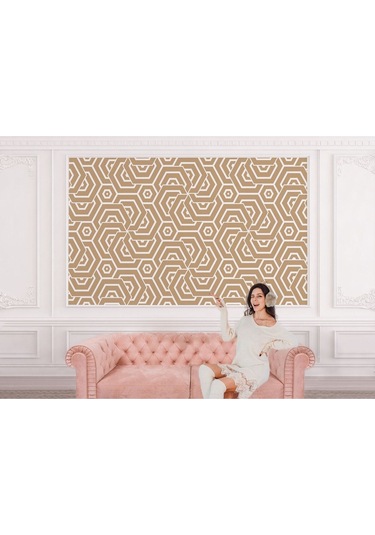 Pastel Renkli Geometrik Desenli Duvar Kağıdı-5786 Çok Renkli