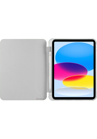 İpad 10.nesil 10.9 İnç 2022 Uyumlu Üçgen Katlanabilir Kalemlikli Yatay Dikey Standlı Akıllı Kılıf Tablet Kılıfı