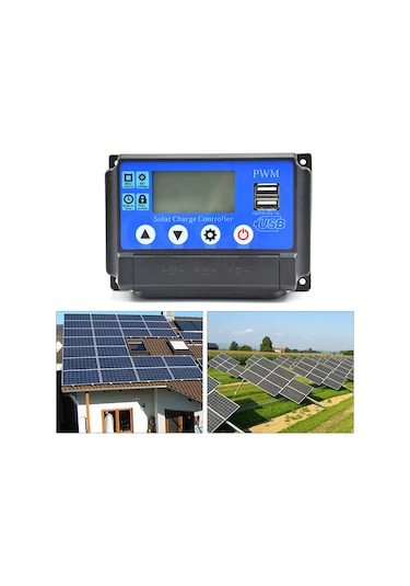 Ranyeek 12v/24v Otomatik Uyumlu 50a Güneş Enerjisi Kontrolörü - Akü Şarj Yöneticisi Gel, Agm, Açık Akü Uyumlu