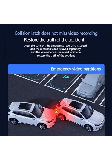 Xuweiwei Gyıoeupt 3 Kanallı Tachograph Black 3 Camera No Card Ön Lens 1080p Sol Sağ Lens 480p Gece Görüş Hdr G Sensor Geniş Açı Araç Kamerası