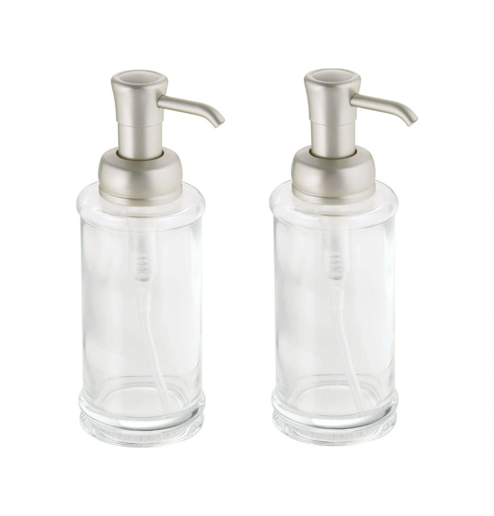 2 Adet Cam Sıvı Sabunluk Şeffaf 7x7x20cm 325ml Çok Renkli