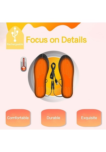 Pazly Isıtmalı Tabanlık Usb Şarjlı Elektrikli Sıcak Tabanlık Yıkanabilir Erkek Kadın Kış Sporları İçin Diğer