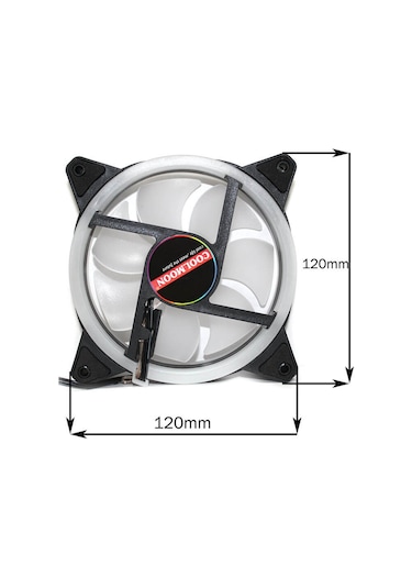 Coolmoon Rgb 12 Cm Kasa Fanı Rainbow Fan 3 Pin Pwm 2 Pin Molex