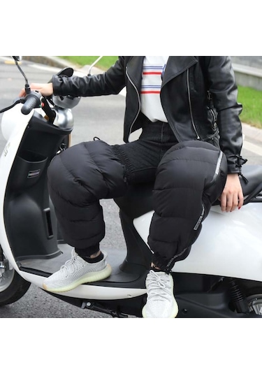 Sones Elektrikli Bisiklet Kış Motosiklet Ön Cam Su Geçirmez Sıcak Bacak Örtüsü Kadife Yastıklı Diz Pedleri 60 CM Siyah