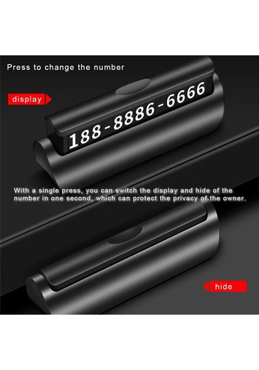 Siyah-gizli Aydınlık Araç Telefonu Plaka Otomatik Etiket Gece Lambası Oto Styling İçin Arabada Telefon Numarası Geçici